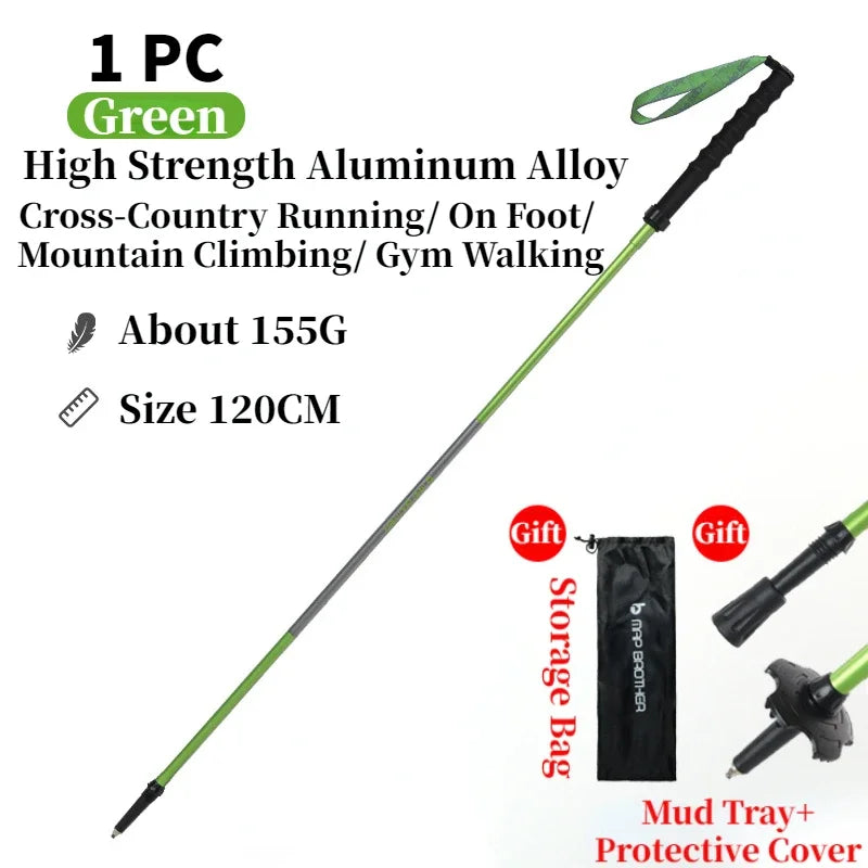 MAP BROTHER M3031 N-Pole Folding Quick Lock Trekking Poles Hiking Pole Race Running Outdoor Walking Stick 7075 Aluminum Alloy