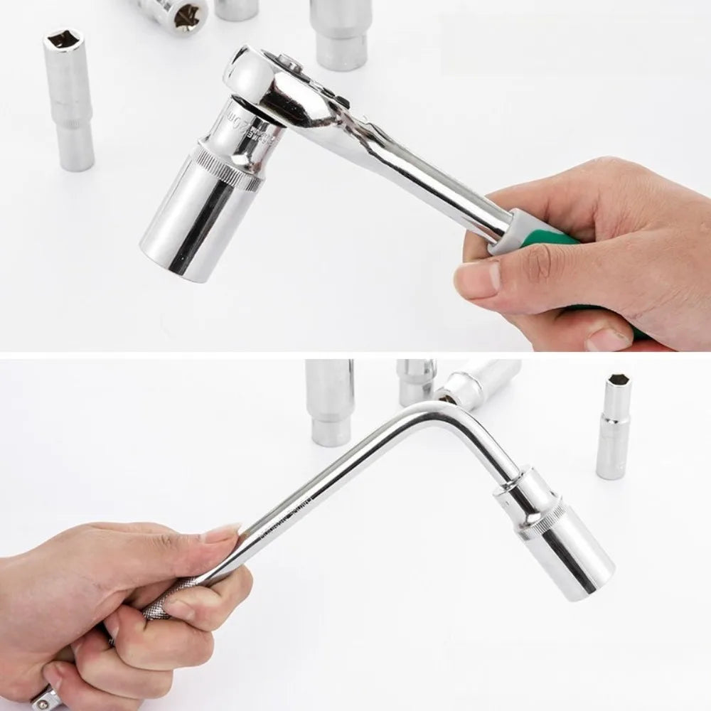 3/8 inch Short Long Socket Set CRV 6-24mm Deep Socket Adapter for Torque Ratchet Socket Wrench Spanner Repair Hand Tool