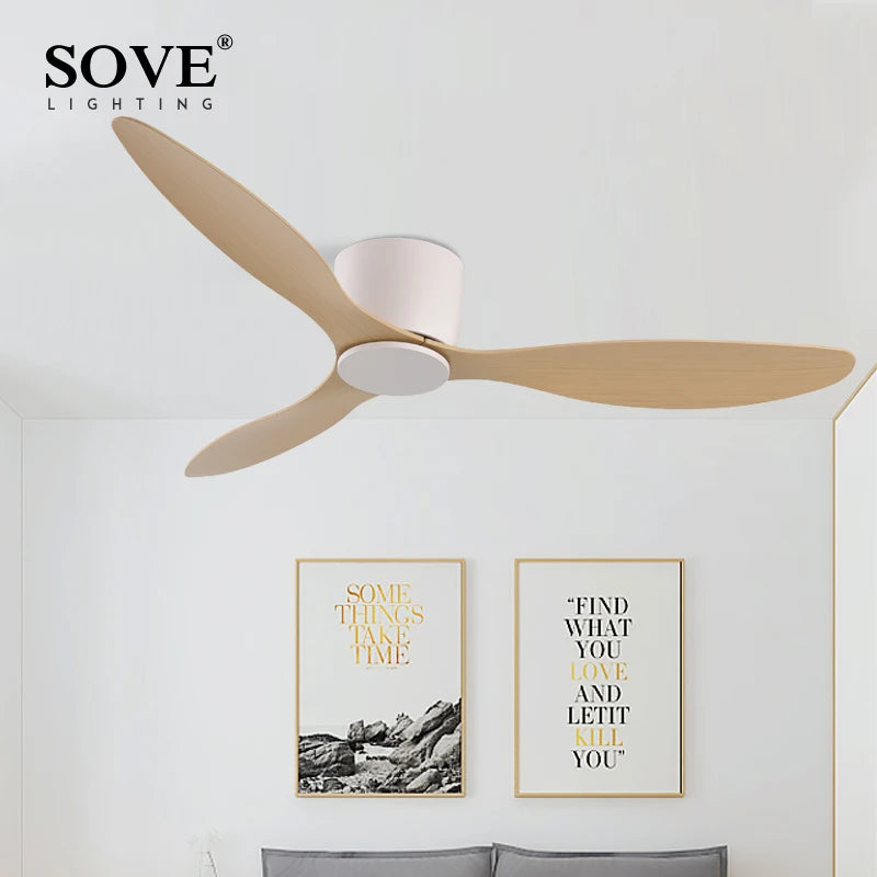 SOVE Modern White Low Floor BLDC Motor 30W Ceiling Fans With Remote Control Simple Ceiling Fan Without Light Home Fan 220V