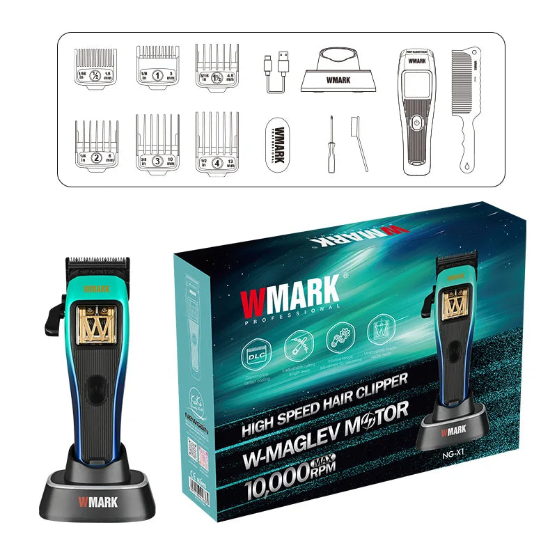 New Electric Hair Trimmer WMARK NG-X1 POLAR Magnetic Levitation Vector Electromechanical Clipper Professional Hair Clipper