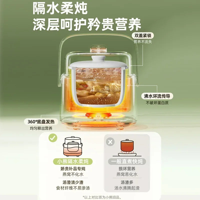 Electric Stew Cup  Multifunctional Mini Household Pot for Bird's Nest, Baby Food Supplements with Appointment & Timing Function