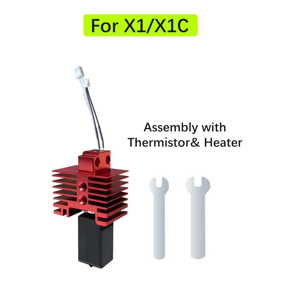 For Bambu Lab P1S Hotend Complete Assembly Upgrade Hardened Steel Extruder Kit For X1 X1C P1P P1S Fan Nozzle X1 Carbon Hot End