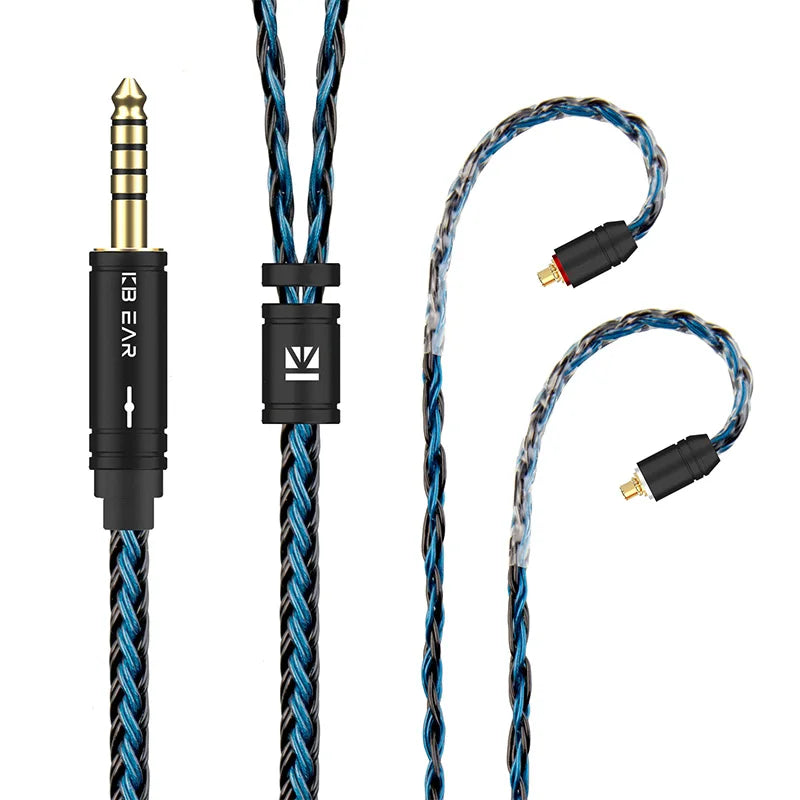 KBEAR ST16 Crystal 16 Cores Upgrade Cable 5N Single Copper Silver-plated 2PIN/MMCX/QDC Earbuds Connector For KS1 Star River Lark