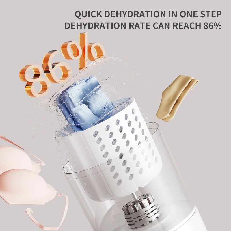 Portable Mini Washing Machine with USB Power and Battery 3L 3-liter 2-in-1 Washer-dryer for Underwear Socks Clothes Cleaning