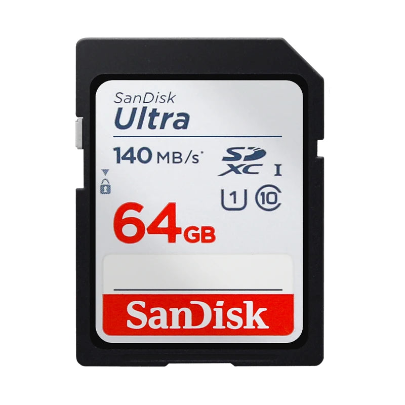 SanDisk Ultra SDXC UHS-I Card 64GB 128GB 256GB 512GB SDHC Memory Card 32GB for Camera Max 140Mb/s Original SD Card HD Video Card