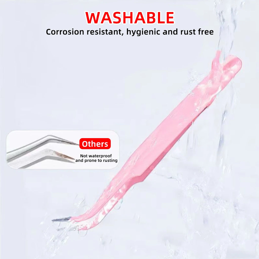 1/2pcs Pink Eyelash Curler Beautician Eyelash Extension Tool Craft Specific Precision Eyelashes Sticker Tweezers Gift