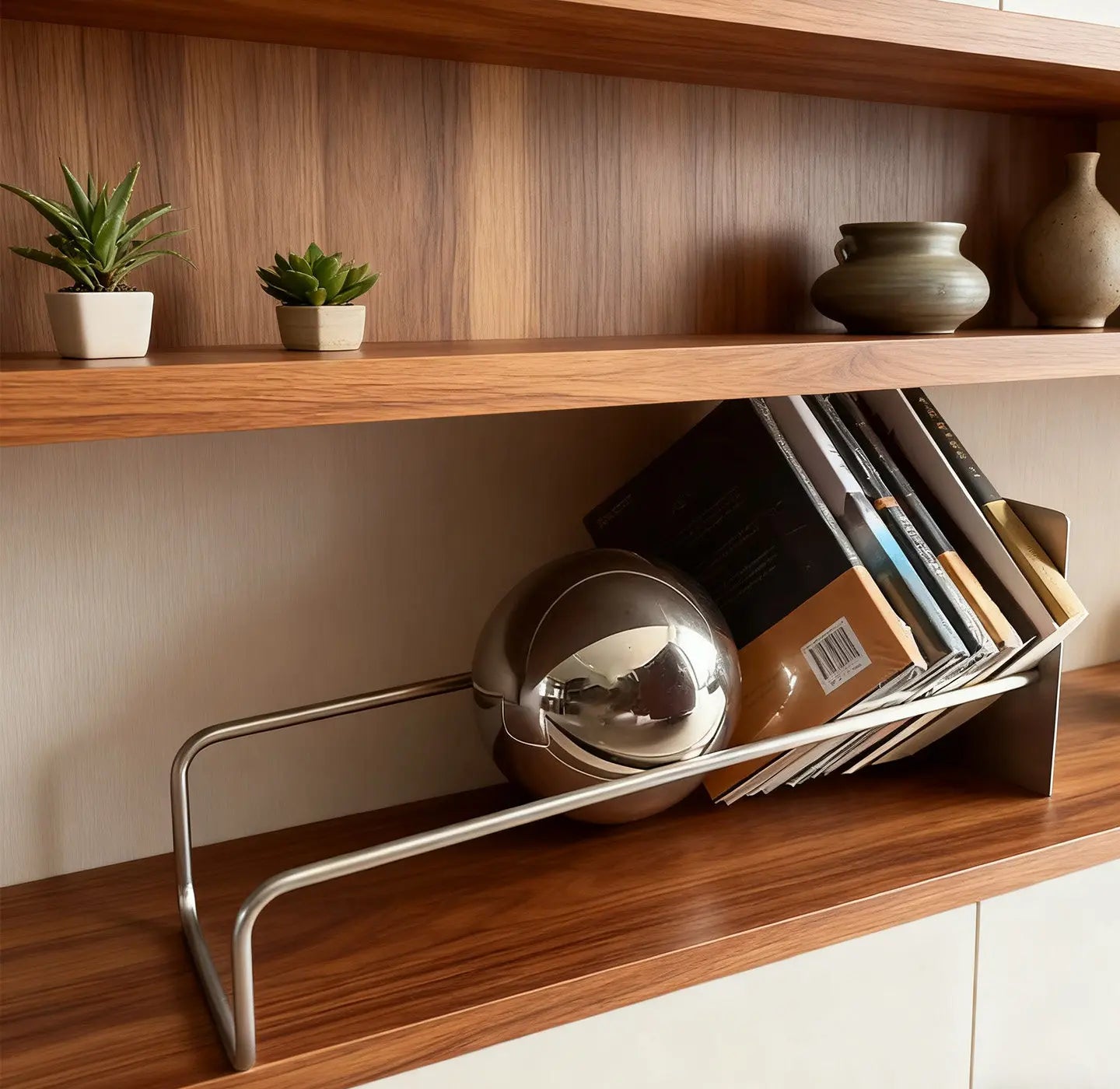 Creative Gravity Ball Bookstand Mid-Century Bauhaus Decor Organizer Novelty Desktop Magazine Holder Chic Office Newspaper Rack