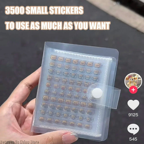 3500pcs/50 Sheets Vintage Clear Mini Stickers with Storage Book for Stationery Kids Gift Craft Supplies Scrapbooking Stickers