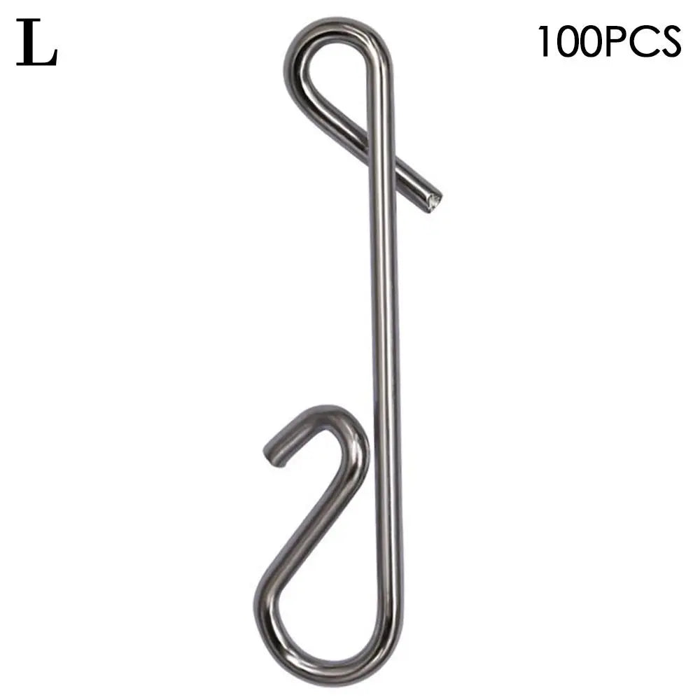100 Pcs Stainless Steel Fishing Hanging Snap Swivel Lure Connectors Nice Snaps Barrel Swivel Rolling Snap Carp Fishing Tackle