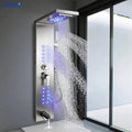 ZAPPO Shower Panel Tower System with LED Rainfall Waterfall Head LED Full Body Jets System Handheld Shower Column w/Tub Spout