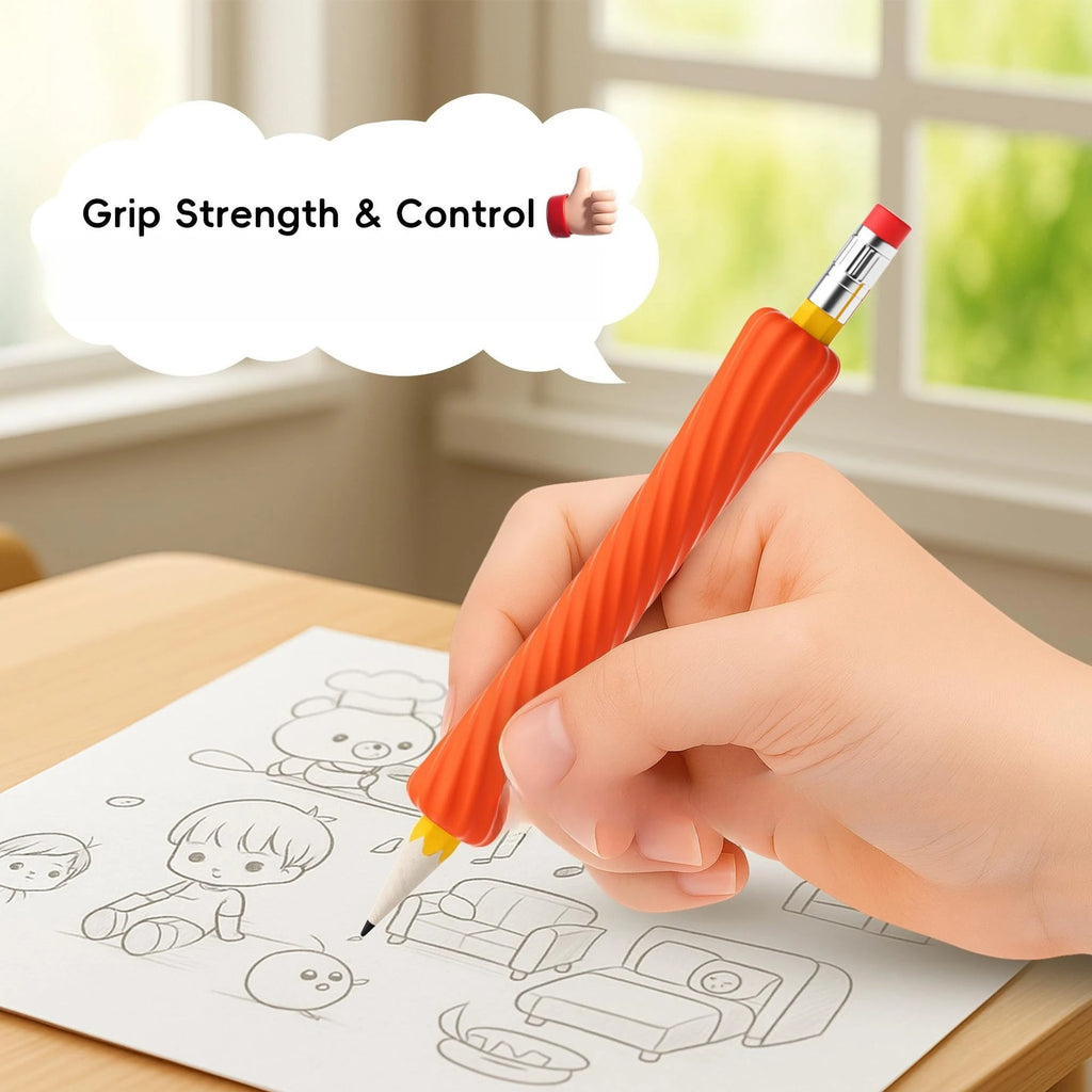 Fashion Creative Hot-selling Fashion 4-piece Textured Silicone Pencil Holder Tactile ADHD and Autism Anxiety Relief