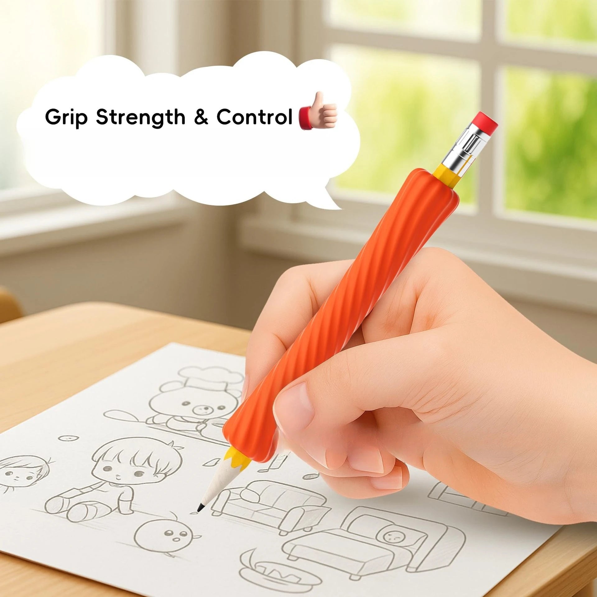 Fashion Creative Hot-selling Fashion 4-piece Textured Silicone Pencil Holder Tactile ADHD and Autism Anxiety Relief