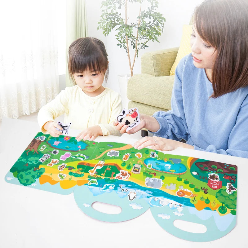 Toy Book Montessori Quiet  Early Educational Toy For Toddler Preschool Activity Busy Board Animal Numbers Matching Puzzle Game