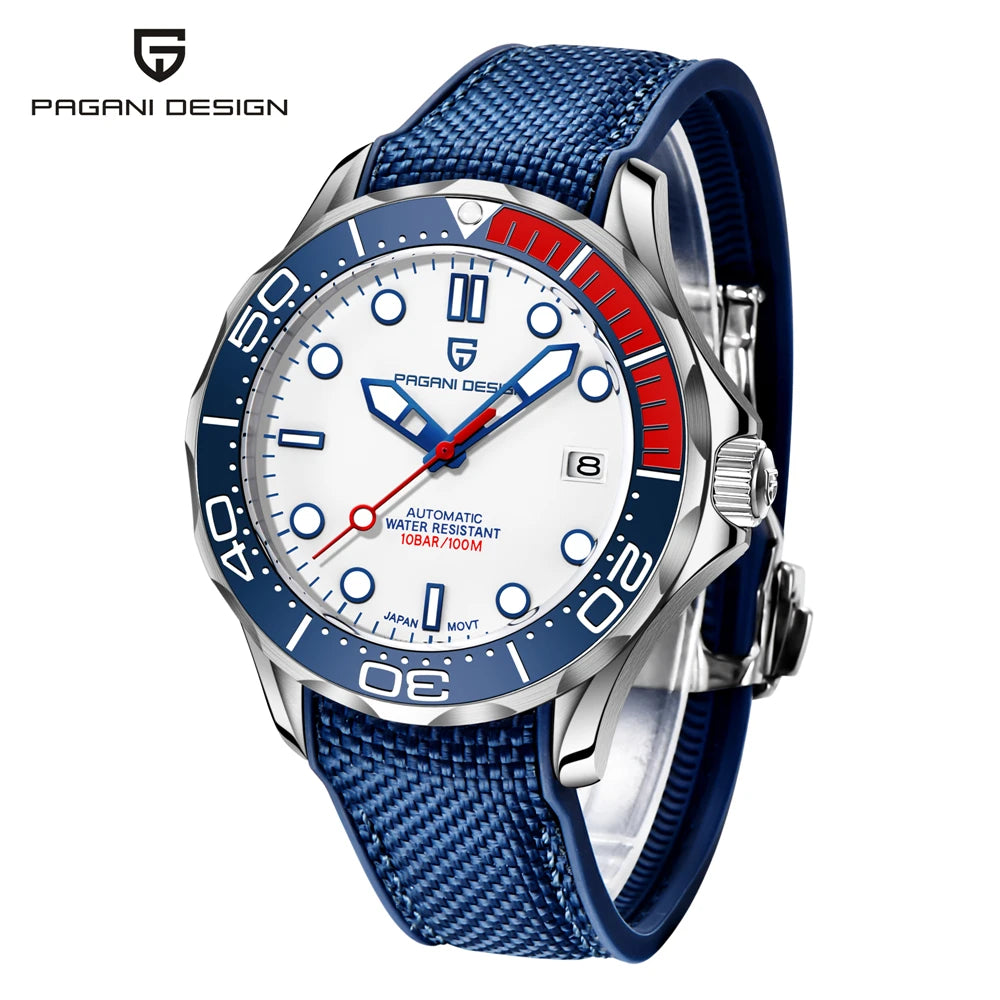 PAGANI DESIGN Men's Watches Mechanical Automatic Watch Sport Ceramic Bezel Luminous Stainless Steel Waterproof Top Watch for Men