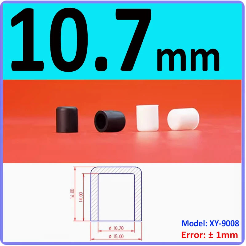  White Silicone rubber cover round steel pipe sleeve end protective cap anti-collision and high temperature resistant 3~68.5mm