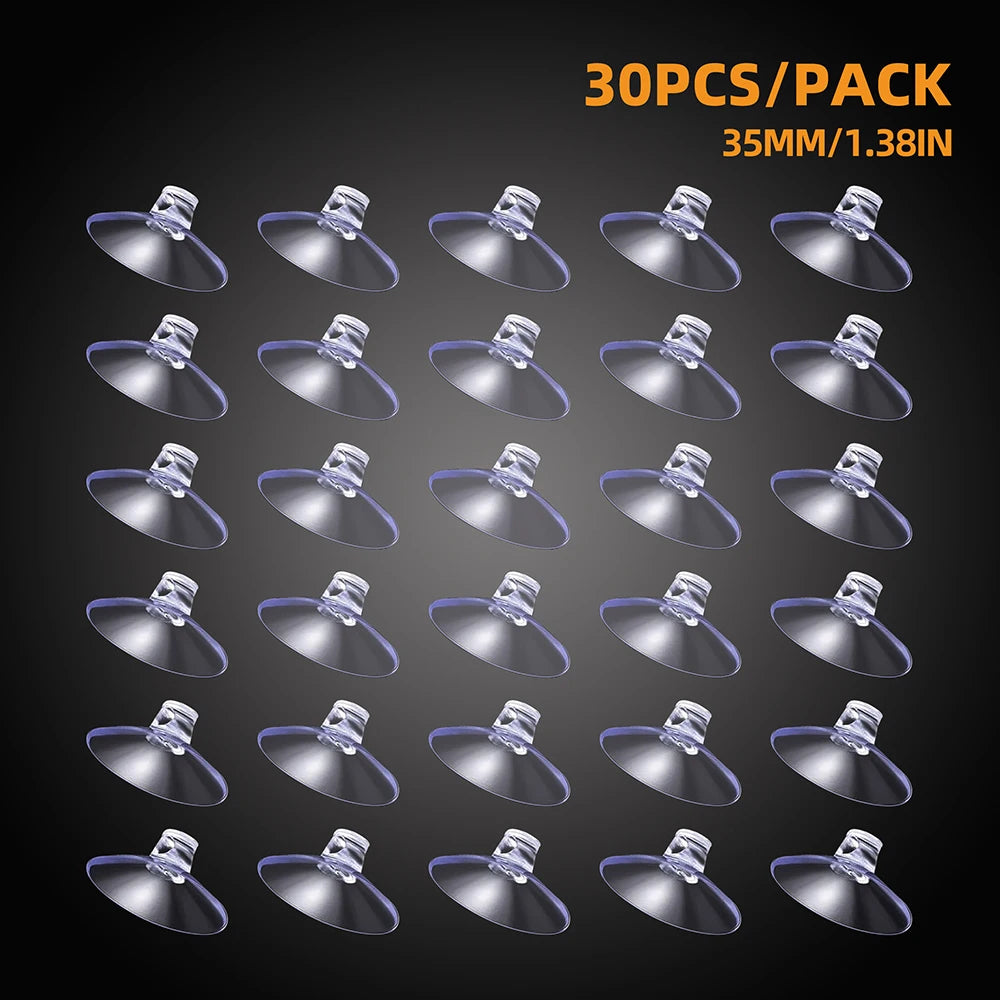 30pcs Plastic Clear Sucker with Holes Strong Suction Cups for Glass Window Wall Hook Hanger Home Decor Kitchen Bathroom 25-40mm