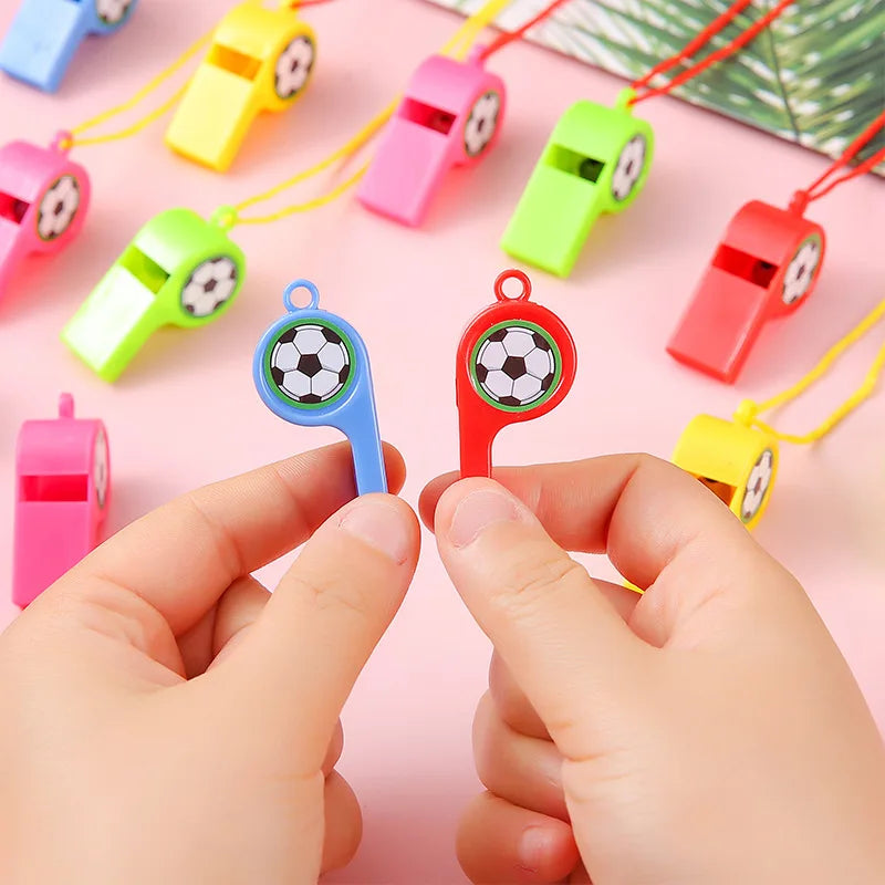 24 silbatos deportivos de plástico colorido, silbatos para animadoras, silbatos para árbitros Cheering whistle apito de torcida