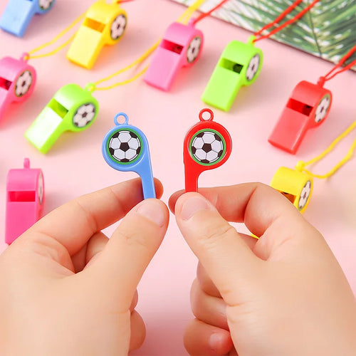 24 silbatos deportivos de plástico colorido, silbatos para animadoras, silbatos para árbitros Cheering whistle apito de torcida