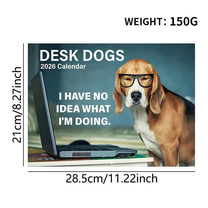 2026 Dog Pooping Calendar Funny Animal Humor Wall Calendar with Dogsh*t Design Novelty Gag Gift for Dog Lovers Office Home Decor