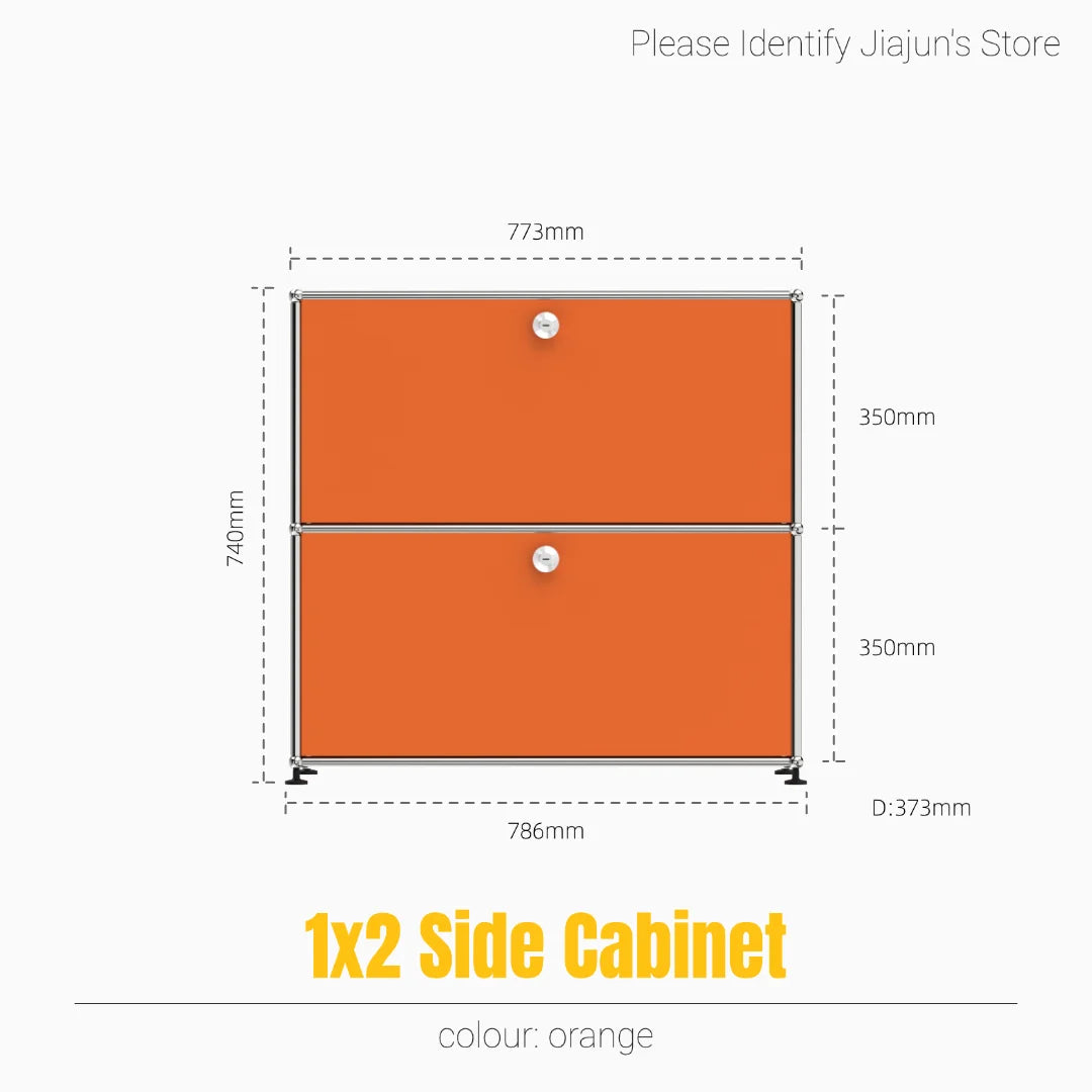 Modern Steel Flip Door Cabinet｜2-Tier Modular Storage Unit｜Custom Color Metal Organizer for Entryway, Living Room or Office