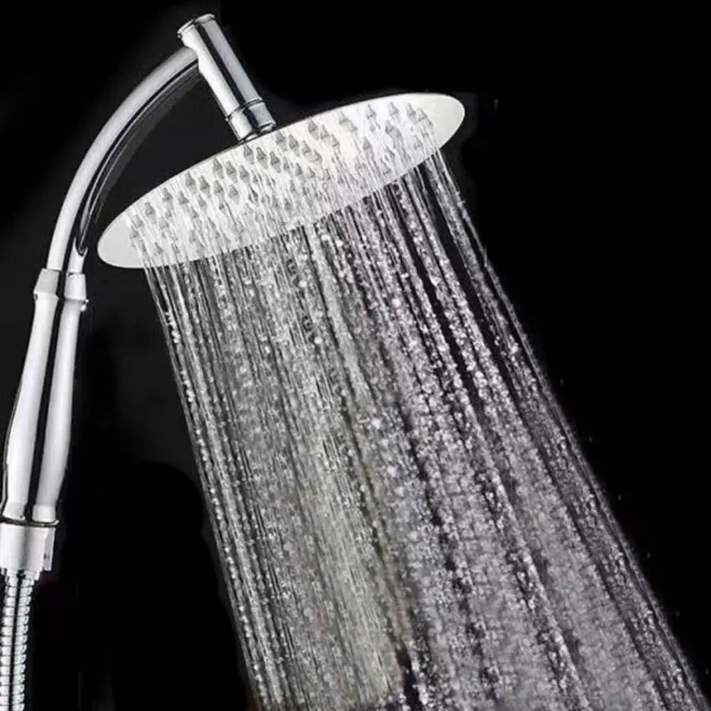 High Pressure Rainfall Shower Head Stainless Steel Square Shower Head Extender Large Curved Shower Extension