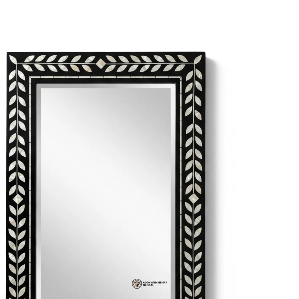 Luxury Square MDF Eco-Friendly 5.0mm Thick Wall Mirror Handmade Art Deco Decorative Black Geometric Frame Wedding Addy Mehar