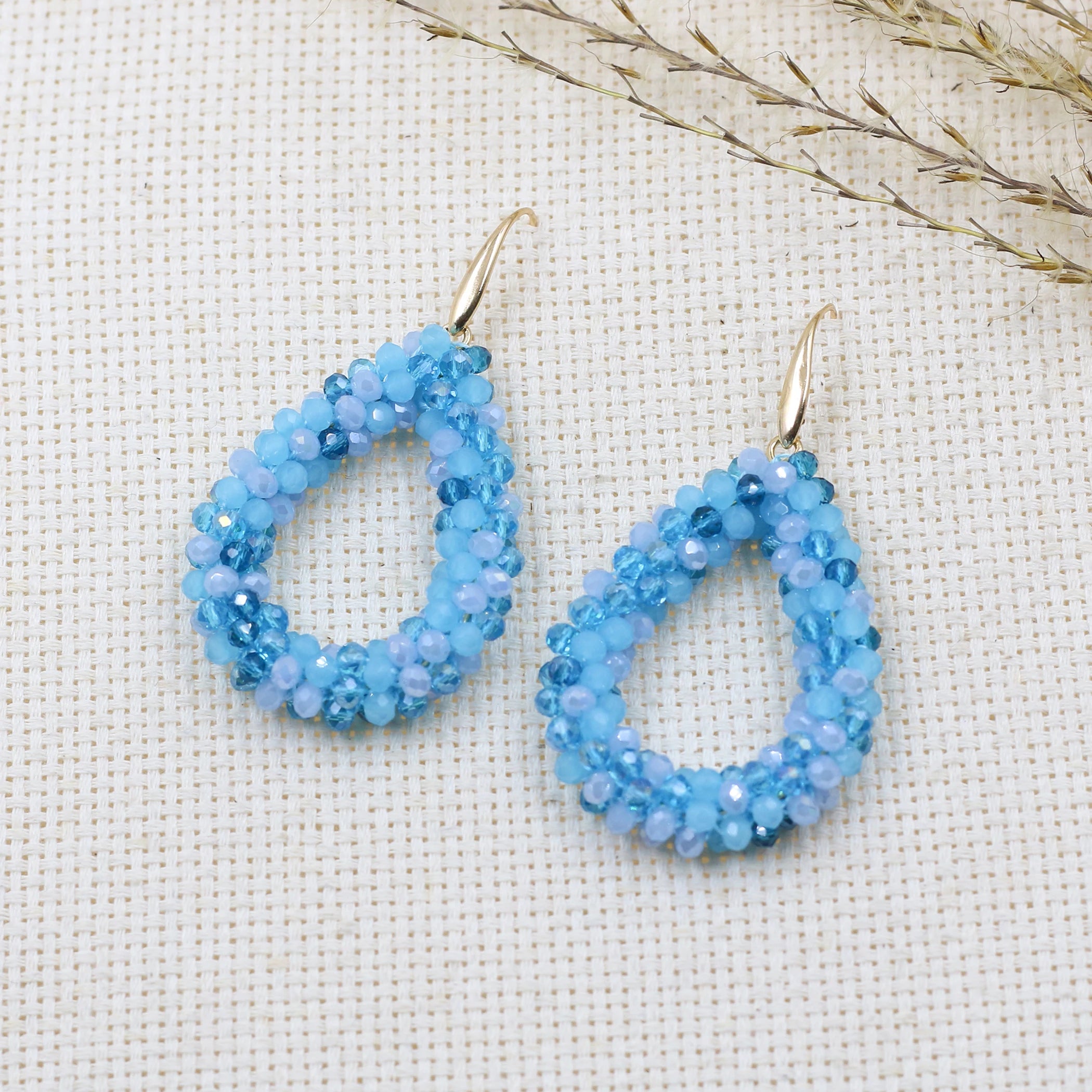 INKDEW Mixed Color Big Drop Earrings Colorful Bead Handmade Threading Crystal Earrings for Women Gift Water Drop Jewelry EA004
