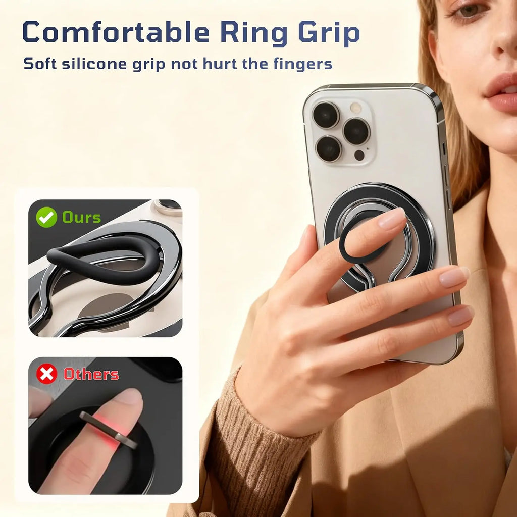 Magnetic Phone Holder Stand for Magsafe Lightweight Phone Finger Ring Snap Grip Kickstand Accessories for iPhone 17 16 15 14 13