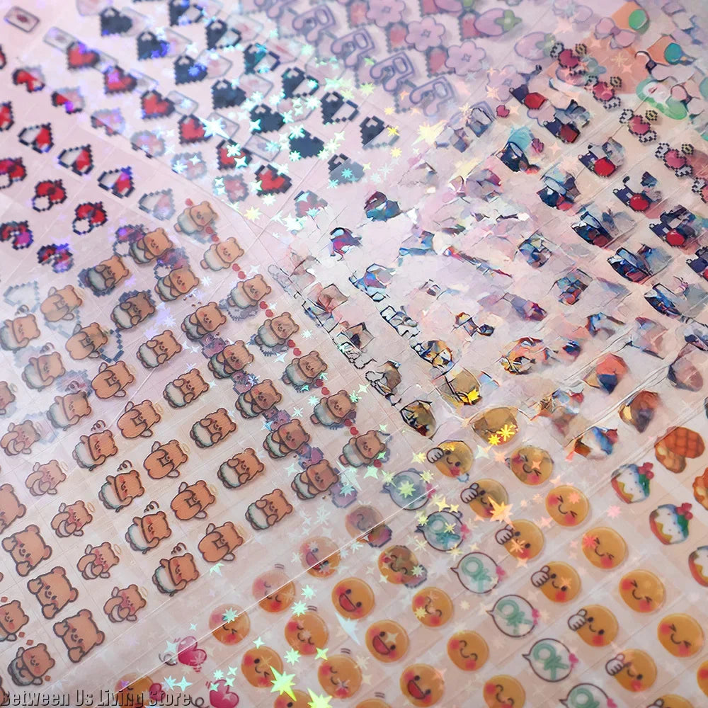 3500pcs/50 Sheets Vintage Clear Mini Stickers with Storage Book for Stationery Kids Gift Craft Supplies Scrapbooking Stickers
