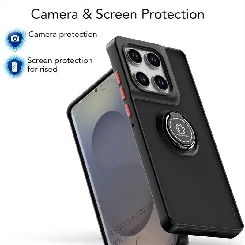 Shockproof Armor Case For Motorola Moto Edge 60 Fusion Edge60 Pro G05 G15 G35 G55 G75 G85 G56 G86 5G Magnetic Holder Ring Cover