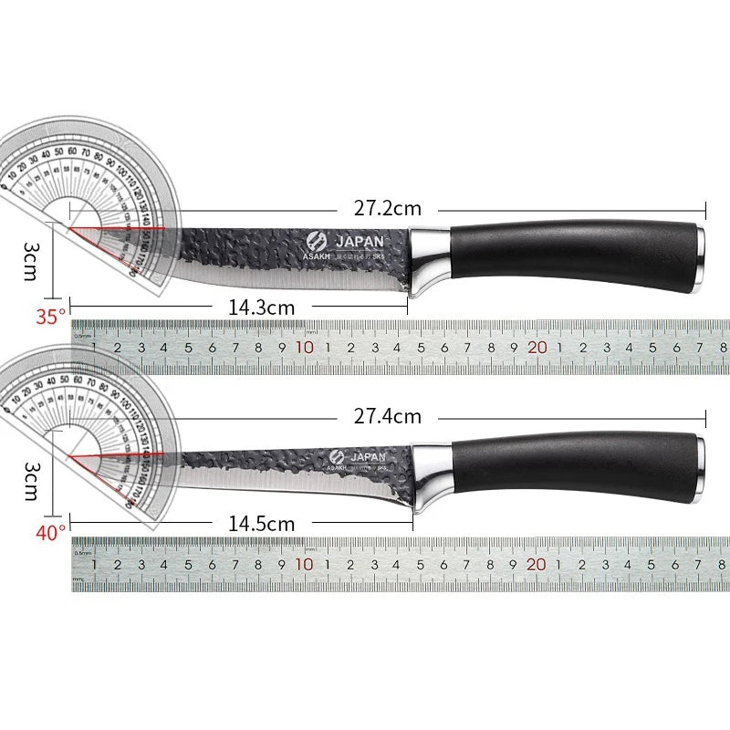 1/2-piece kitchen knife set Japanese stainless steel kitchen knives with nonslip handles sharp for meat cutting and bone removal