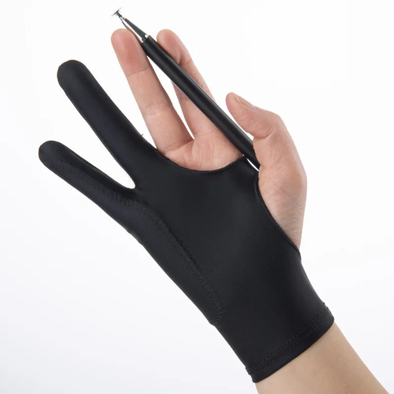 1PC Two-Finger Hand Painting Gloves Oil Painting Art Supplies Anti-touch Tablet Digital Board Screen Touch Drawing Anti-fouling