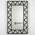 Luxury Square MDF Inlay Wedding Art Deco Eco-Friendly Handmade Wall Mirror 5.0mm Thick Black Geometric Frame
