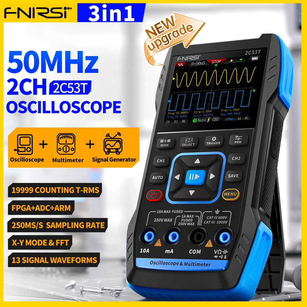 FNIRSI 2C23T Oscilloscope Multimeter DDS Generator 10MHz*2 50MS/s
