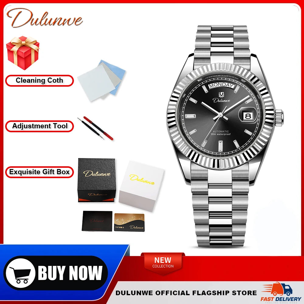 Reloj Hombre Business Style Men Mechanical Wristwatch 41MM Luxury  Automatic Watch For Men Relogios 6075