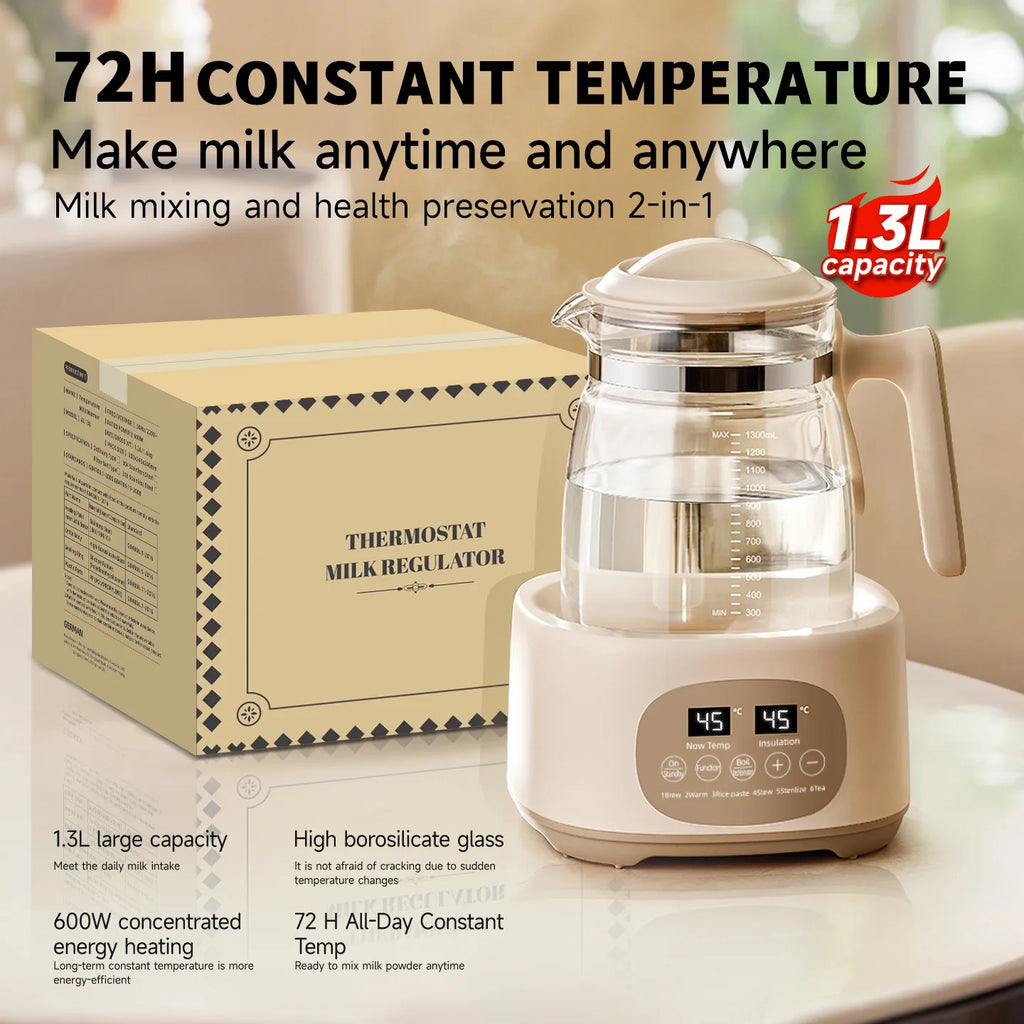 1300ml Electric Kettle Baby Constant Temperature Milk Regulator Multifunctional Electric Kettle 72h Thermostatic Kettle EU 220V
