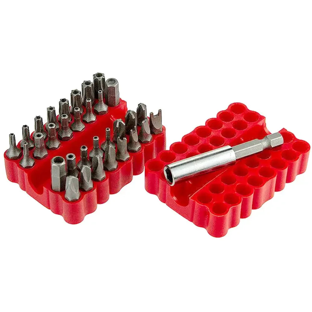Krachtige 33Pcs 1/4" 6.35mm Magnetic Holder Drill Tools Screws Security Tamper Proof Spanner Star Hex Torx Wing Screwdriver Bits