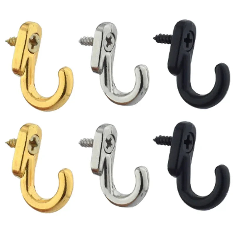 20 Pcs Mini Wall Hooks With Screws Door Zinc Alloy Coats Hat Hanger Hook For Home Bathroom Kitchen Decorative Hanging Storage