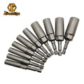 80mm Length Deepen Power Nut Driver Drill Bit Set 5.5-19MM Impact Socket Adapter For Power Tools 6.35MM Hex