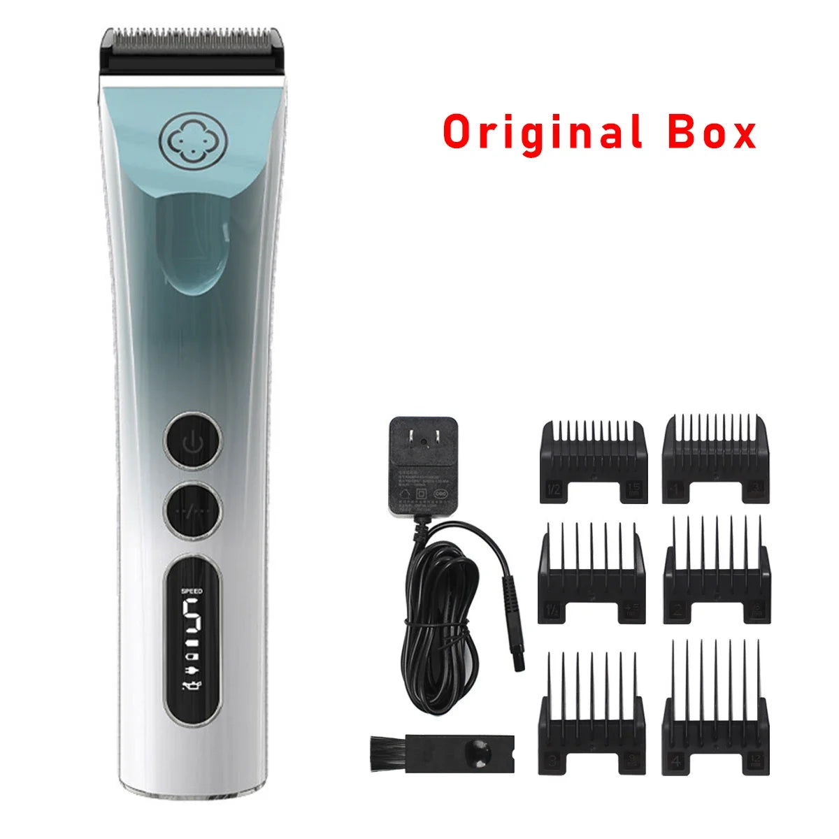 Madeshow 982F 986F Men Hair Clipper LED Display Low Noise Cordless Ceramic Blade Professional Hair Cutting Machine Hair Trimmer