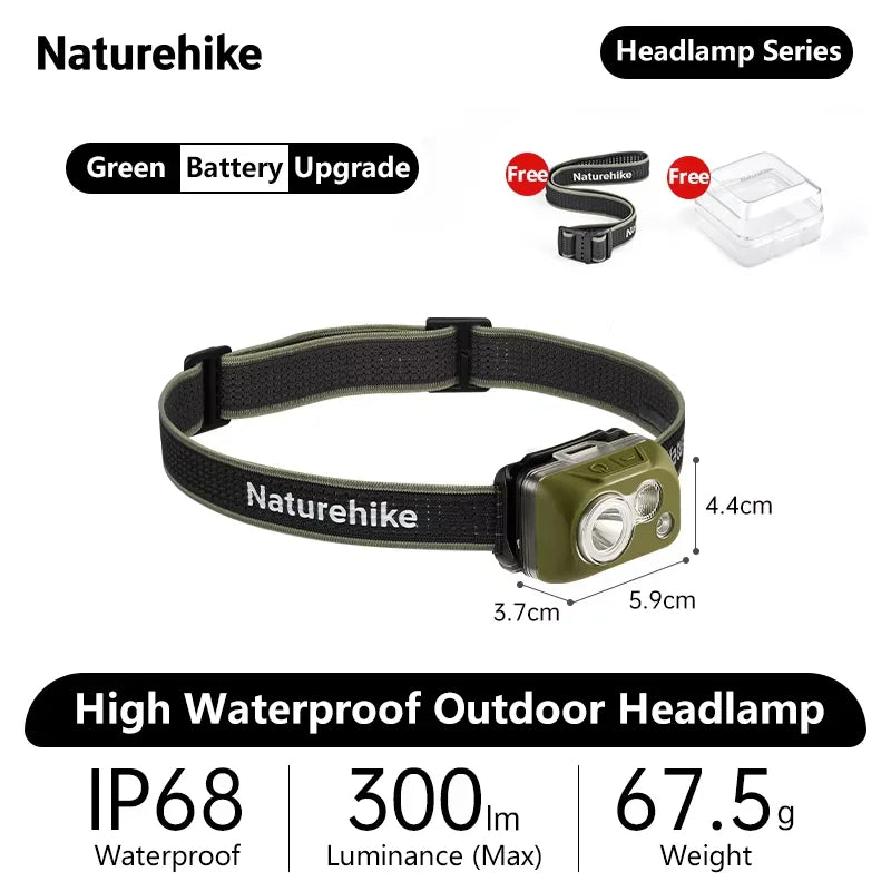 Naturehike High Waterproof Headlight Outdoor Headlamp Hiking Mountaineering Cross-country Running Climbing Super Bright Lights