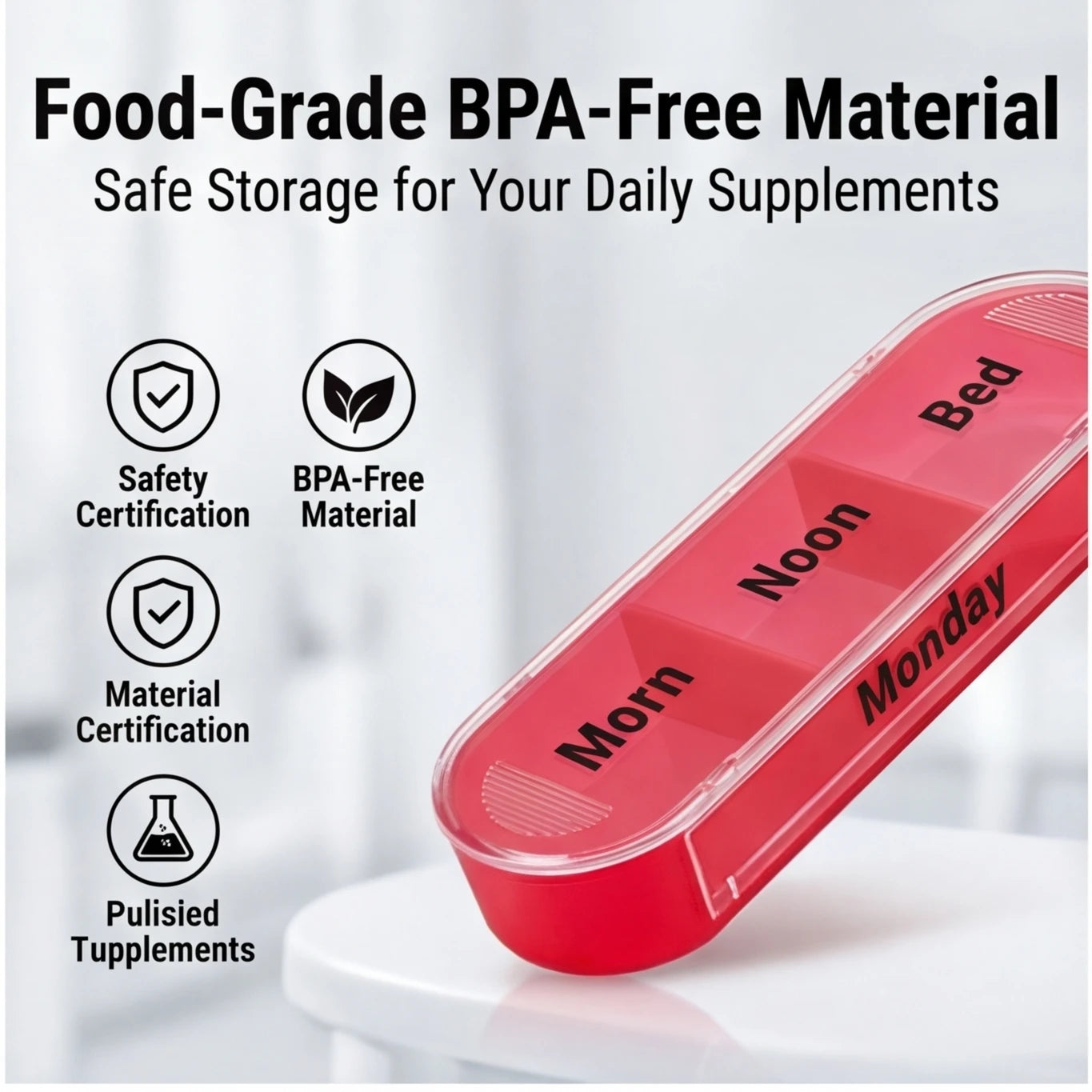 Portable 7 Days Pill Box – Colorful Stackable Design, 4 Times a Day Medicine Organizer, Plastic Storage Dispenser