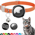 Airtag Cat Collar Breakaway, Reflective Kitten Collar with Air Tag Case and Bell for Girl Boy Cats, 0.4 In in Width Lightweight