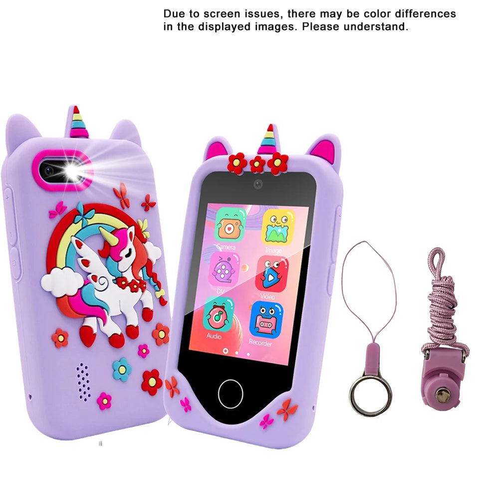 Kids Smart Phone Camera Toy Phone 40+ Games Touch Screen Learning Toy For 3-12 Year Old Boys Girls MP3 Player Birthday Gifts