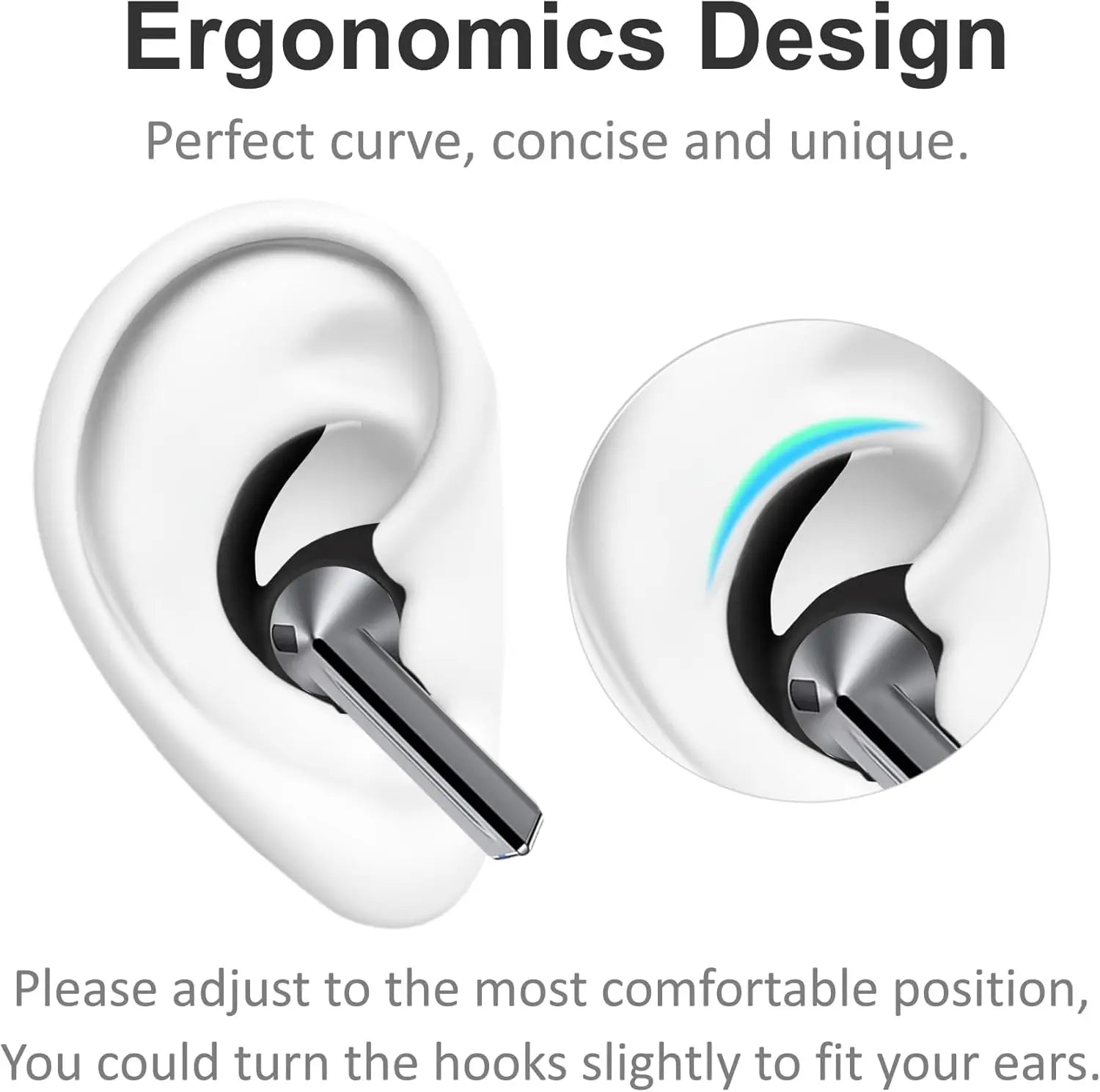 6 Pairs Galaxy Buds 3 Pro Ear Hooks Sport Ear Tips Replacement Anti-Slip Non-Slip Silicone Eartips and Covers Gel Wings Accessory