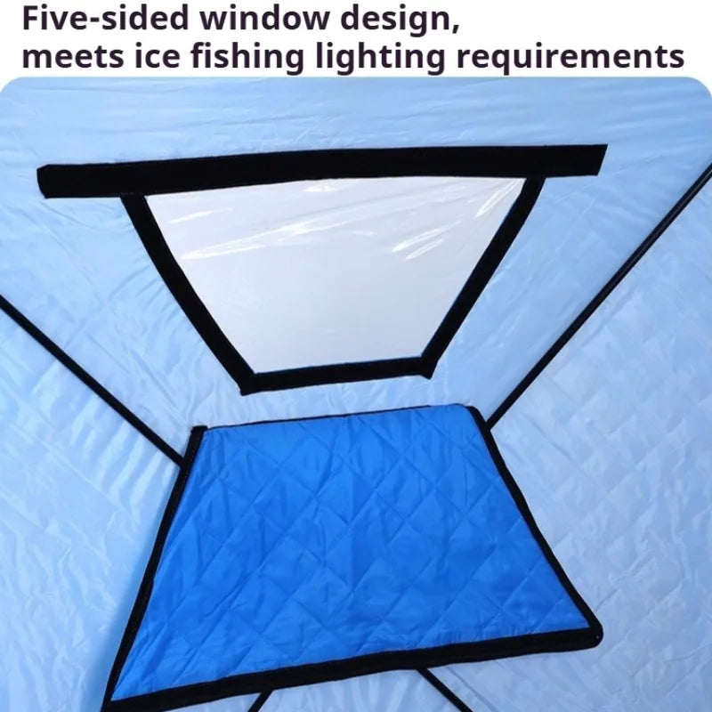 Thickened Winter Fishing Tents Oxford Cloth Windproof Warm Chimney Opening Tents Multifunctional Outdoor Camping Supplies