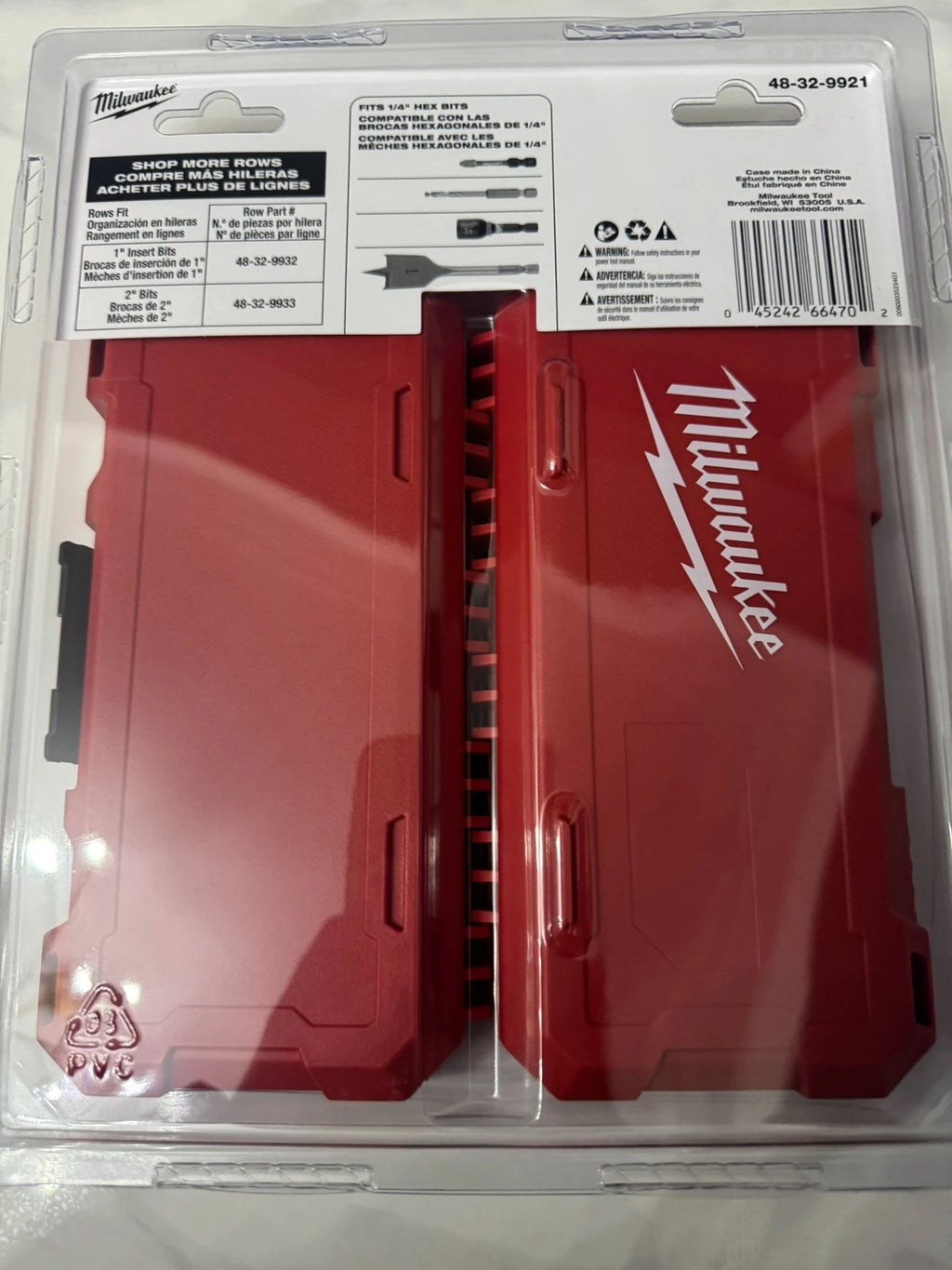 Milwaukee 48-32-9921 PACKOUT Medium Case 1/4" Hex Bit Storage Box Electrician Tool Organizer Power Tool Accessories