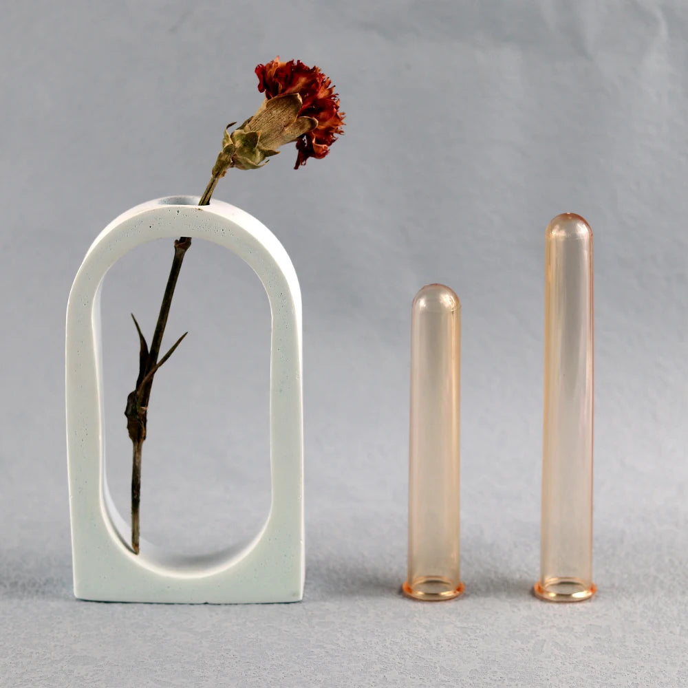 5pcs Flowers Test Tube Vase Acrylic Glass DIY Home Decor Plaster Resin Clear Display Stand Plant Incubator For Hydroponic Making