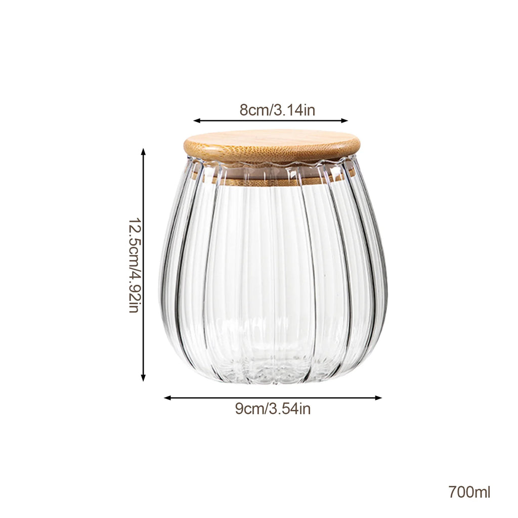 sealed glass jar with spoon and lid Clear Spice jar Small food storage container Sugar jar Tea jar Kitchen coffee jar