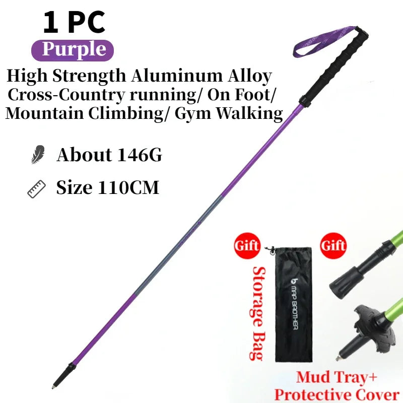 MAP BROTHER M3031 N-Pole Folding Quick Lock Trekking Poles Hiking Pole Race Running Outdoor Walking Stick 7075 Aluminum Alloy